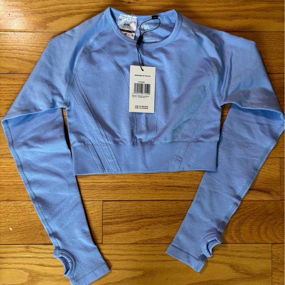 Light Blue Long Sleeve Gym Top
